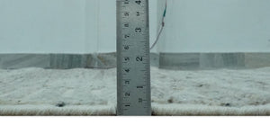 Ivory, Silver and Charcoal Modern Geometrical Puzzle Design hand knotted Custom Made wool Area Rug