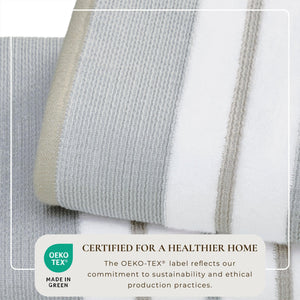 Decorative Cotton Stripe Bath Towel Set - Noelle Collection