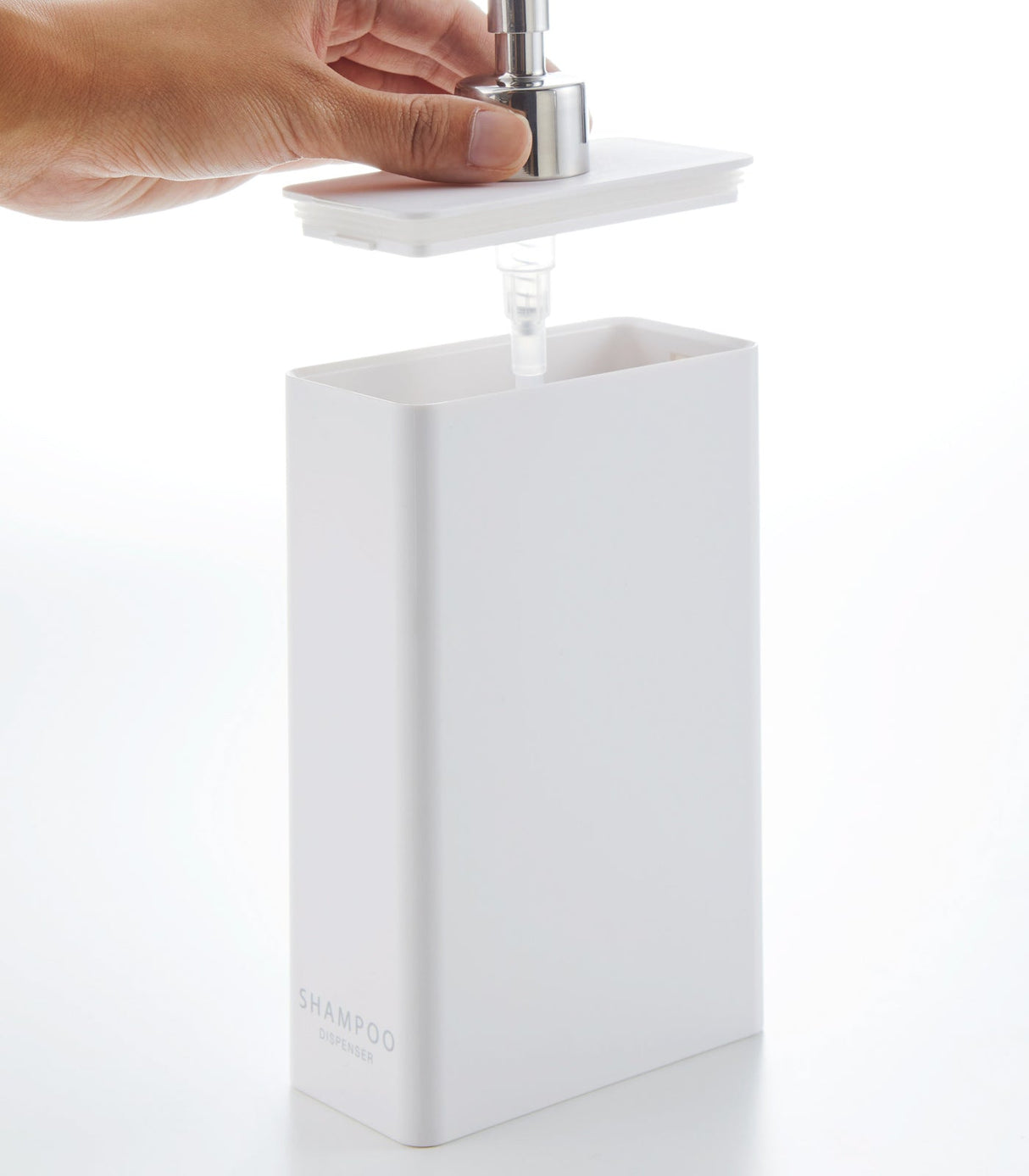 Ensemble distributeur rectangulaire : shampoing, après-shampoing et savon pour le corps