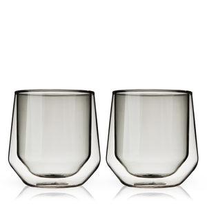 Aurora Double-Walled Tumblers in Smoke Grey Set of 2