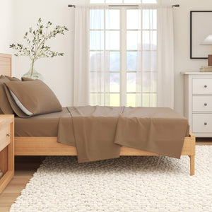 4-Piece Cotton Solid Flannel Sheet - Nordic Collection