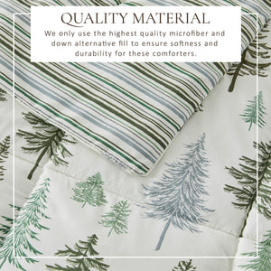 Reversible Christmas Comforter and Sham Set - Holiday / Lodge Odette Collection