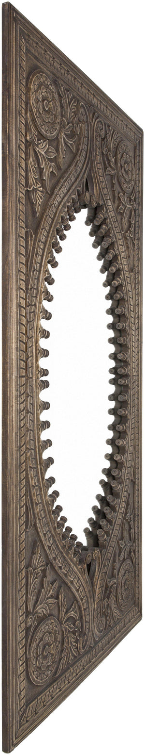 Glinden Traditional Dark Brown Wall Mirror
