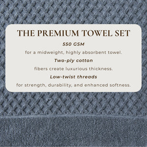 Cotton Diamond Waffle Weave Bath Towel Set - Grayson Collection