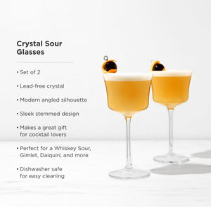 Raye Angled Crystal Sour Glasses Set of 2