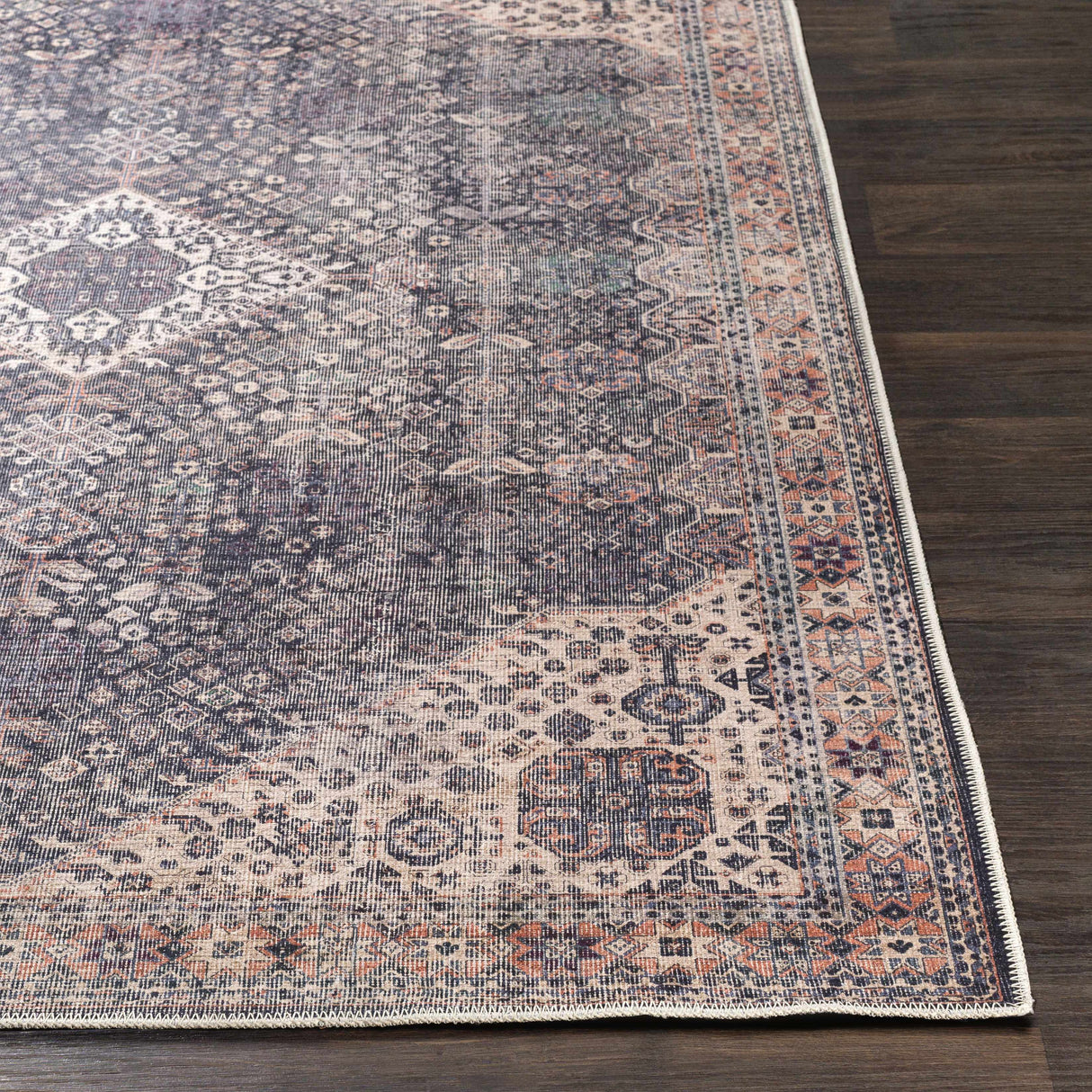 Kittrell Vintage Flat Pile Washable Rug - Clearance