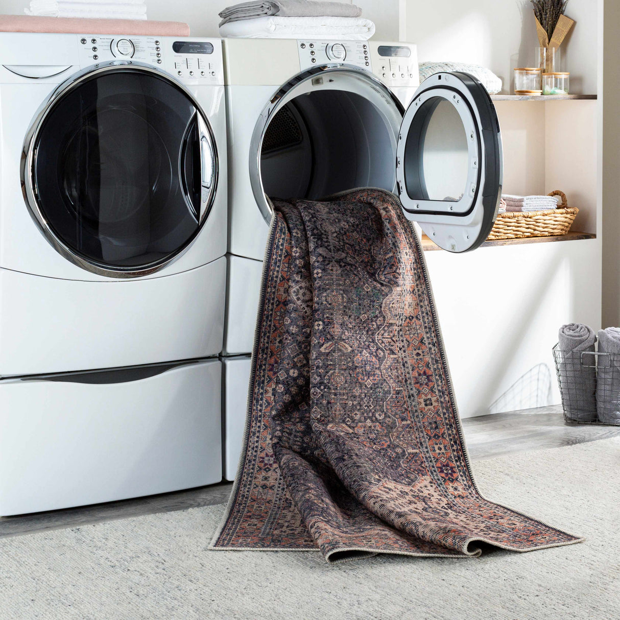 Kittrell Vintage Flat Pile Washable Rug - Clearance