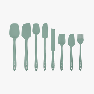 Elihome 8 Piece Silicone Spatula Set - Teal Grey