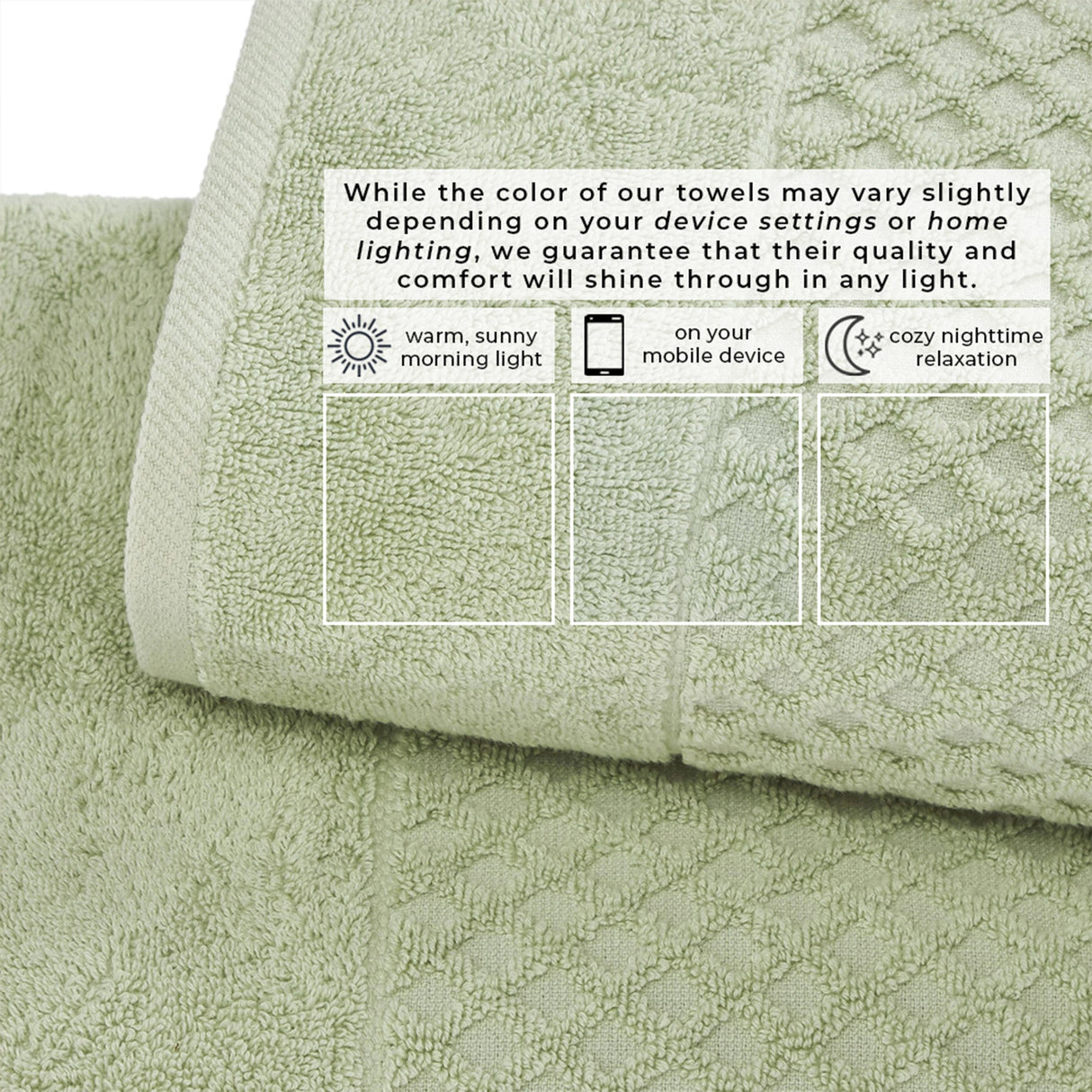 Cotton Diamond Waffle Weave Bath Towel Set - Grayson Collection