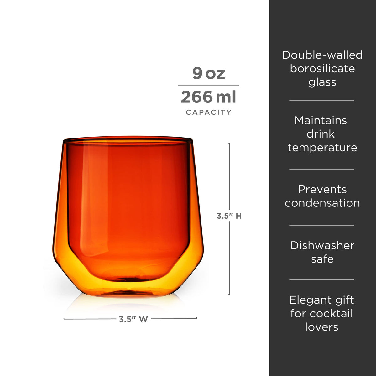 Aurora Double-Walled Tumblers in Amber Set of 2