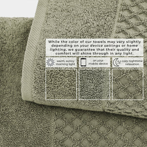 Cotton Diamond Waffle Weave Bath Towel Set - Grayson Collection