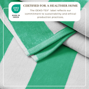 Cotton Velour Cabana Stripe Beach Towel - Novia Collection