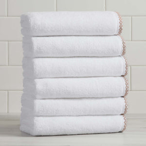 Cotton Border-Stitched 6-Piece Towel Set - Valery Collection
