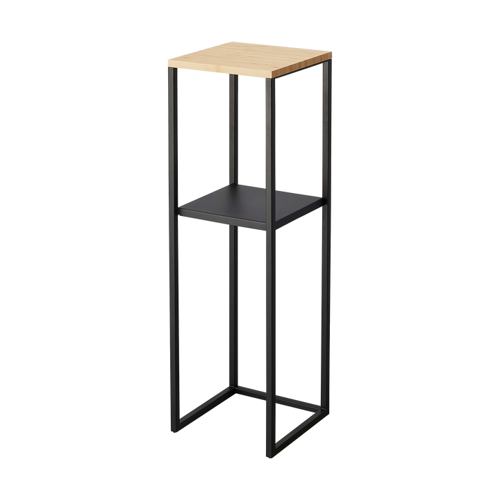 Two-Tier Display & Storage Shelf (31.5" H)  - Steel + Wood