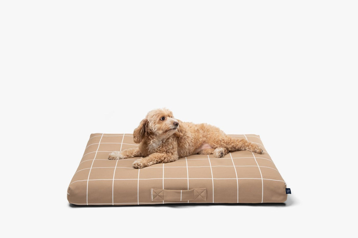 Tan Grid | Dog Bed or Bed Cover