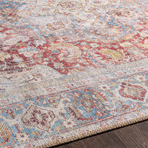 Cream Rust Leeston Washable Rug - Clearance