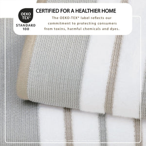 Decorative Cotton Stripe Bath Towel Set - Noelle Collection