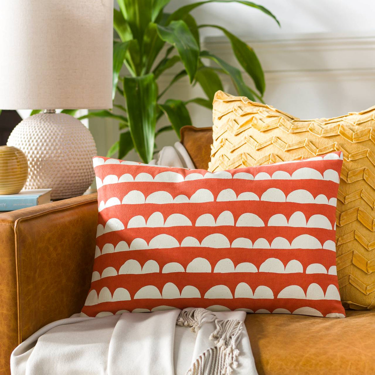 Achthoven Bright Orange Pillow Cover