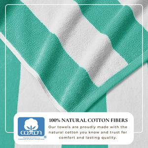Cotton Velour Cabana Stripe Beach Towel - Novia Collection