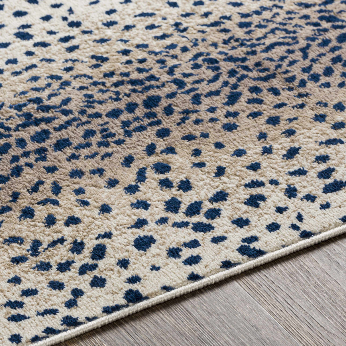 Pointblank Tan & Navy Leopard Print Area Rug