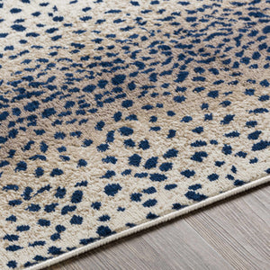 Pointblank Tan & Navy Leopard Print Area Rug