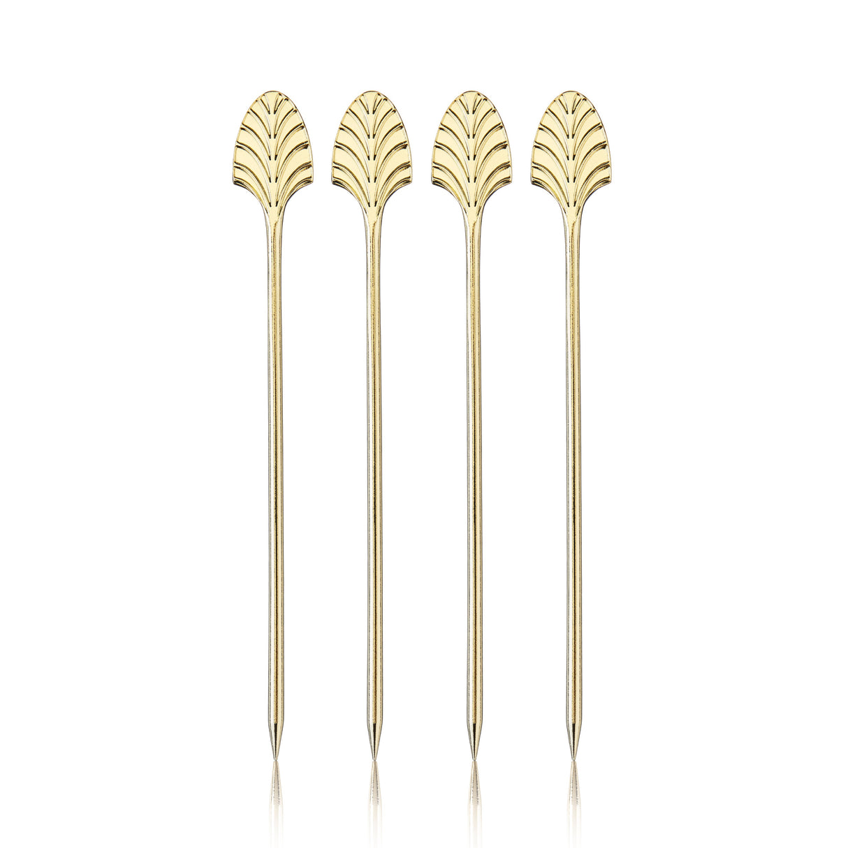Art Deco Cocktail Picks in Gold Set of 4