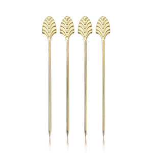 Art Deco Cocktail Picks in Gold Set of 4