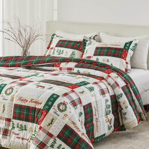 Reversible Christmas Comforter and Sham Set - Holiday / Lodge Odette Collection