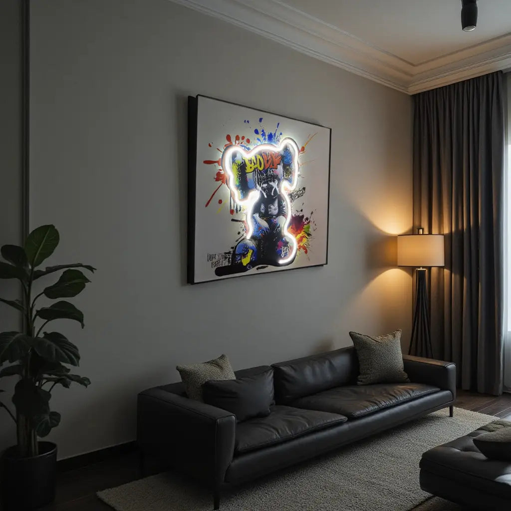 Dancing Street Art Figure LED Light – Modern LED Sculpture with X Eyes