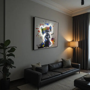 Dancing Street Art Figure LED Light – Modern LED Sculpture with X Eyes