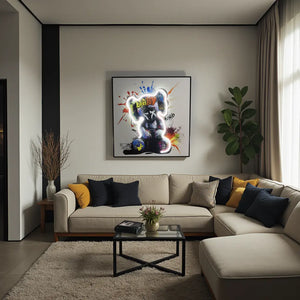 Dancing Street Art Figure LED Light – Modern LED Sculpture with X Eyes