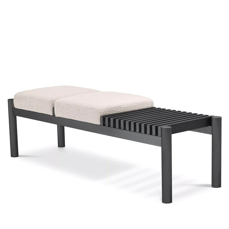 Mimosa Metal Indoors Bench with Teddy Fabric