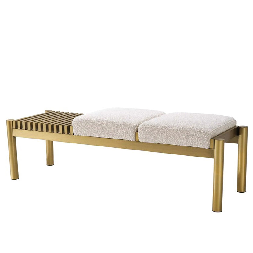 Mimosa Metal Indoors Bench with Teddy Fabric