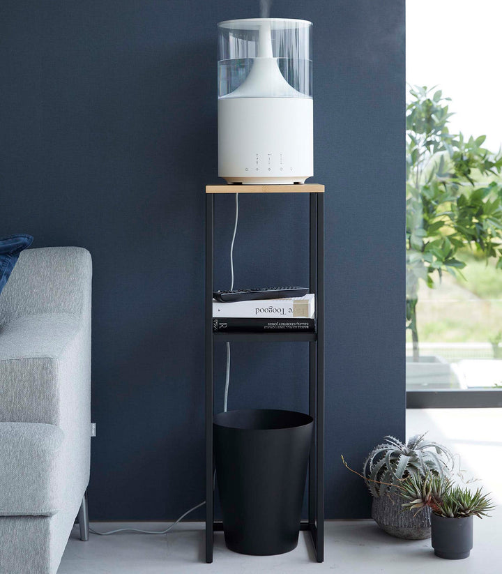 Two-Tier Display & Storage Shelf (31.5" H)  - Steel + Wood