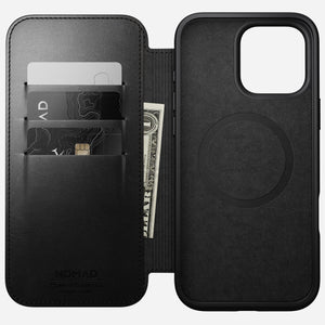 Modern Leather Folio - iPhone 16 Pro Max | Black | Horween
