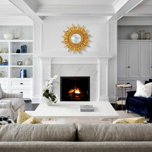 Modern Sunburst Golden Mirror Antiqued Casual Wall Decoration