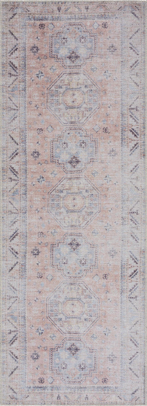 Morcott Peach Washable Area Rug
