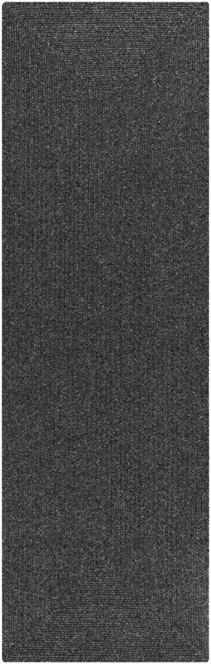 Black Braided Faux Jute Rug