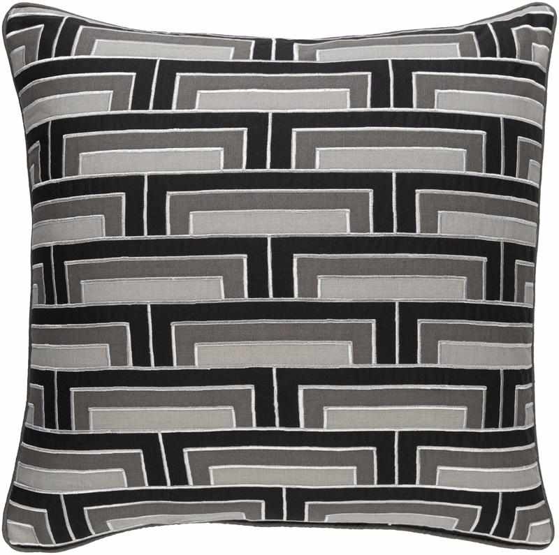 Bent Black Pillow Cover