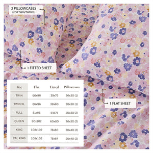 Watercolor Floral Sheet Set - Delia Collection