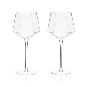Seneca Diamond Crystal Wine Glasses Set of 2