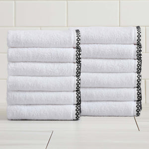 Cotton Border-Stitched 6-Piece Towel Set - Valery Collection