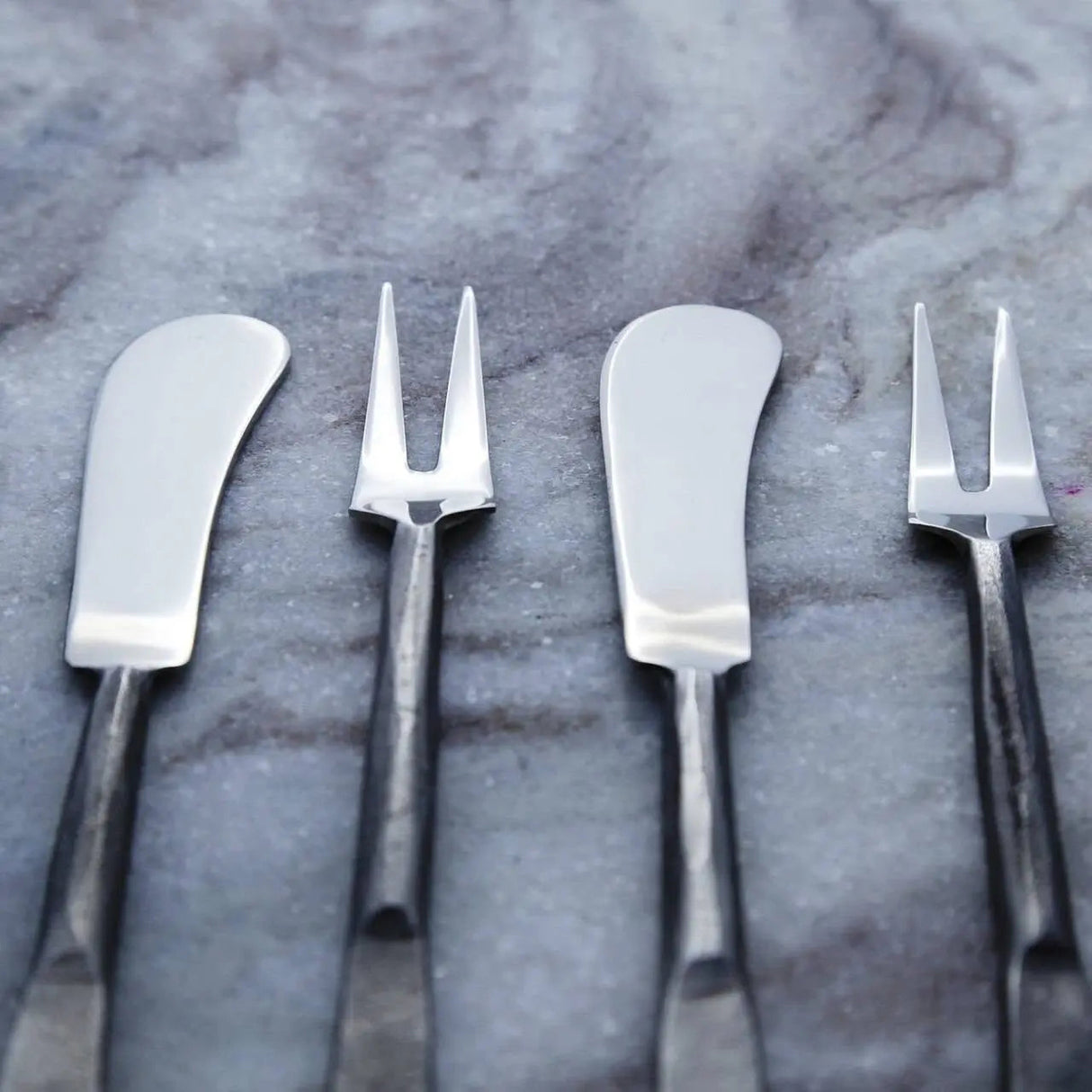 Nascent Steel Celia Cheese Spreader & Fork 4 Pc. Set