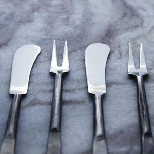 Nascent Steel Celia Cheese Spreader & Fork 4 Pc. Set
