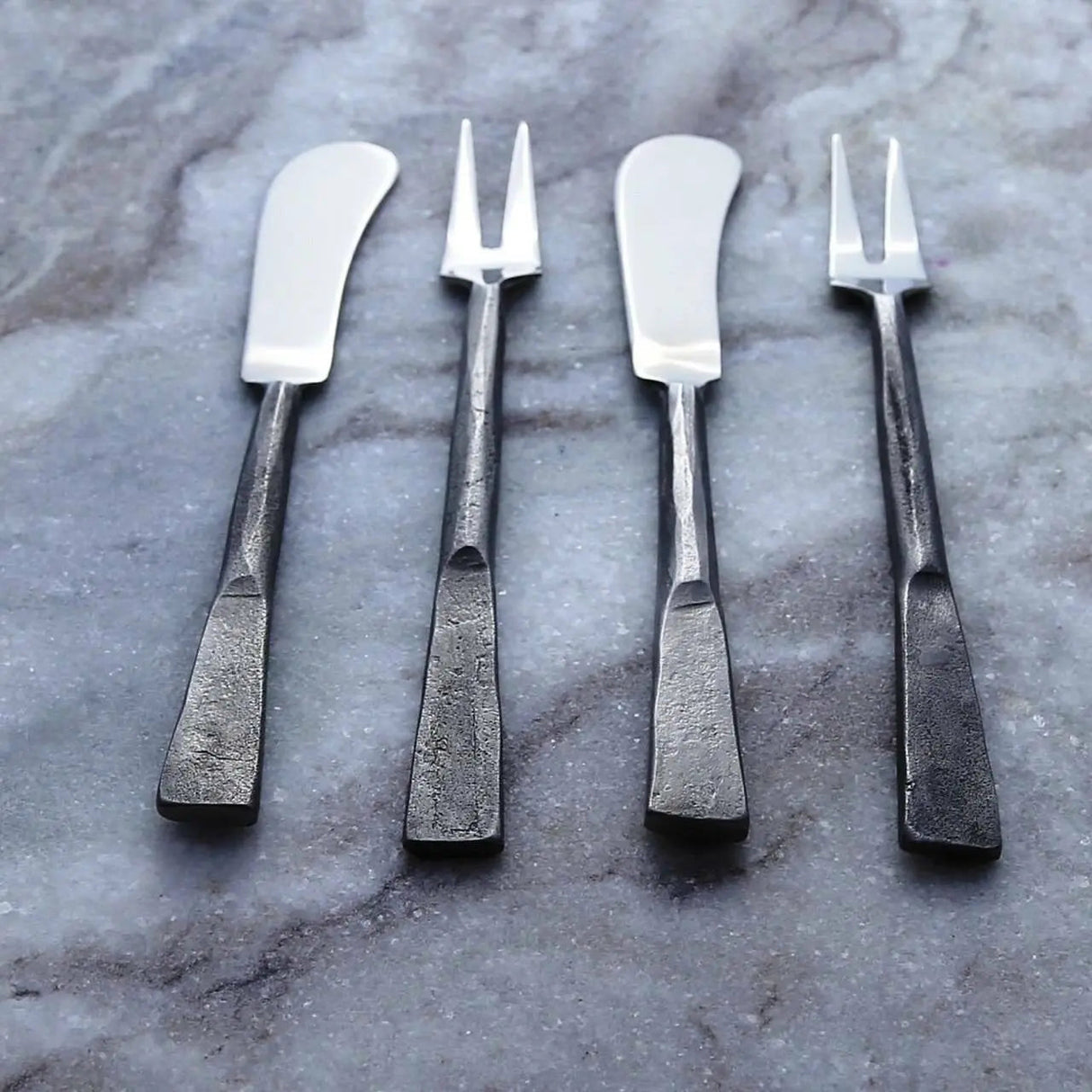 Nascent Steel Celia Cheese Spreader & Fork 4 Pc. Set