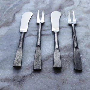 Nascent Steel Celia Cheese Spreader & Fork 4 Pc. Set