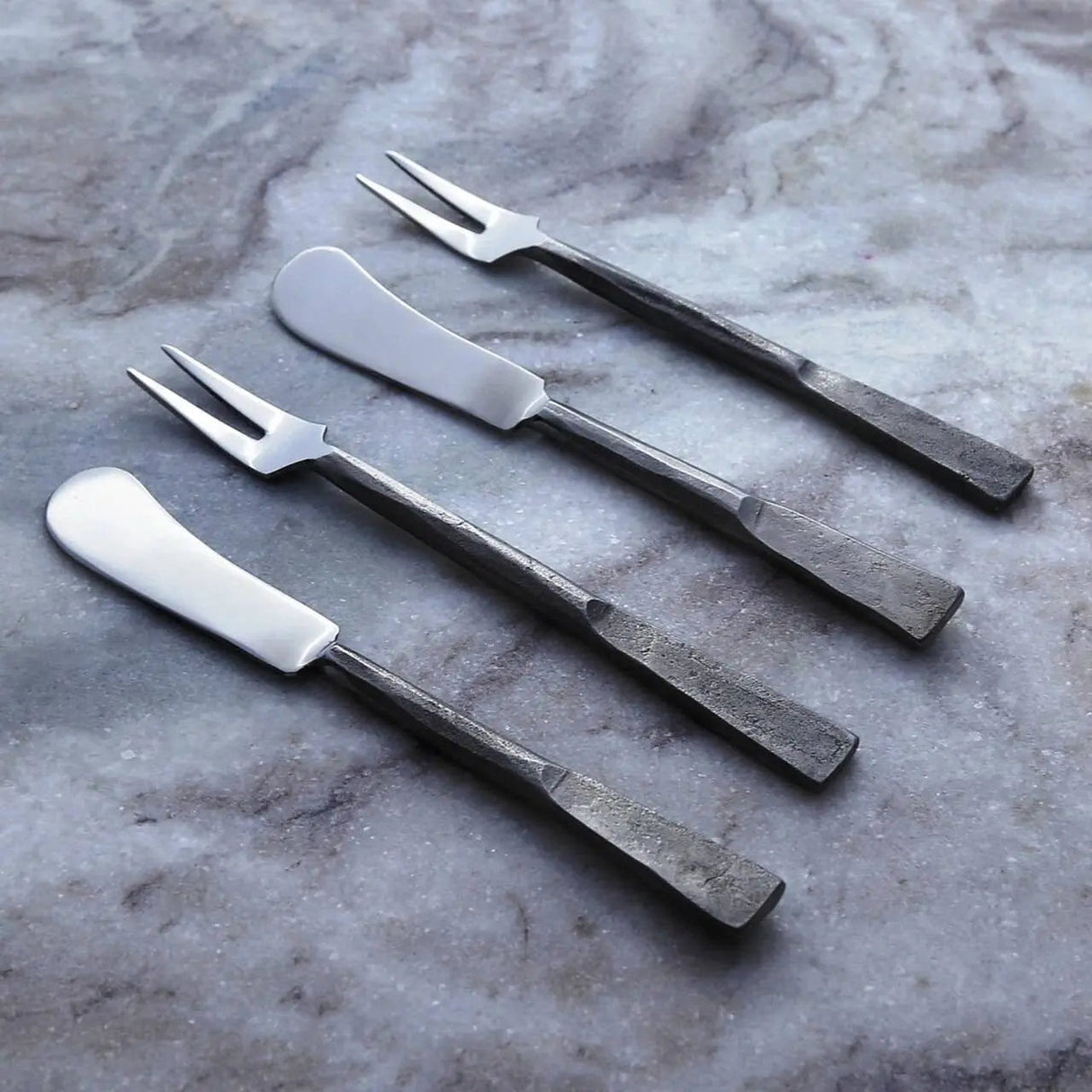 Nascent Steel Celia Cheese Spreader & Fork 4 Pc. Set
