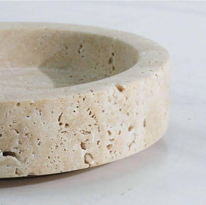 Natura Stone Travertine Round Shallow Tray