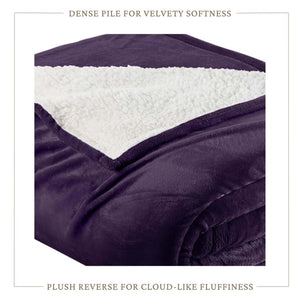 Velvet Plush Sherpa Bed Blanket - Sherpa Fleece Collection
