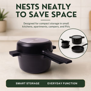 Nesting Ceramic Nonstick Cookware Set, 5-Piece
